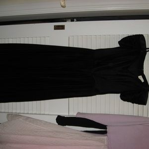 Ladies Velvet Black Off the Shoulder Long Dress